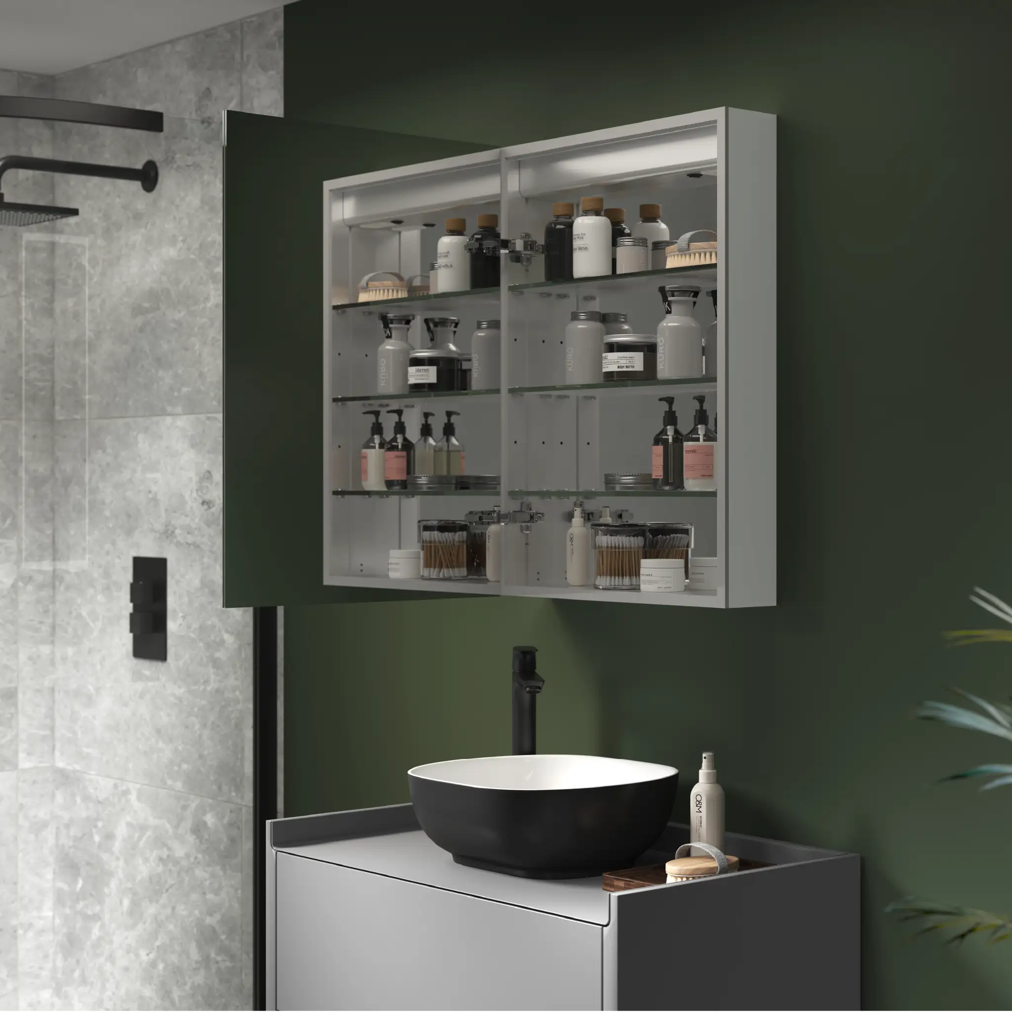 Marcel LED Bathroom Mirror Cabinet #size_500mm-x-700mm