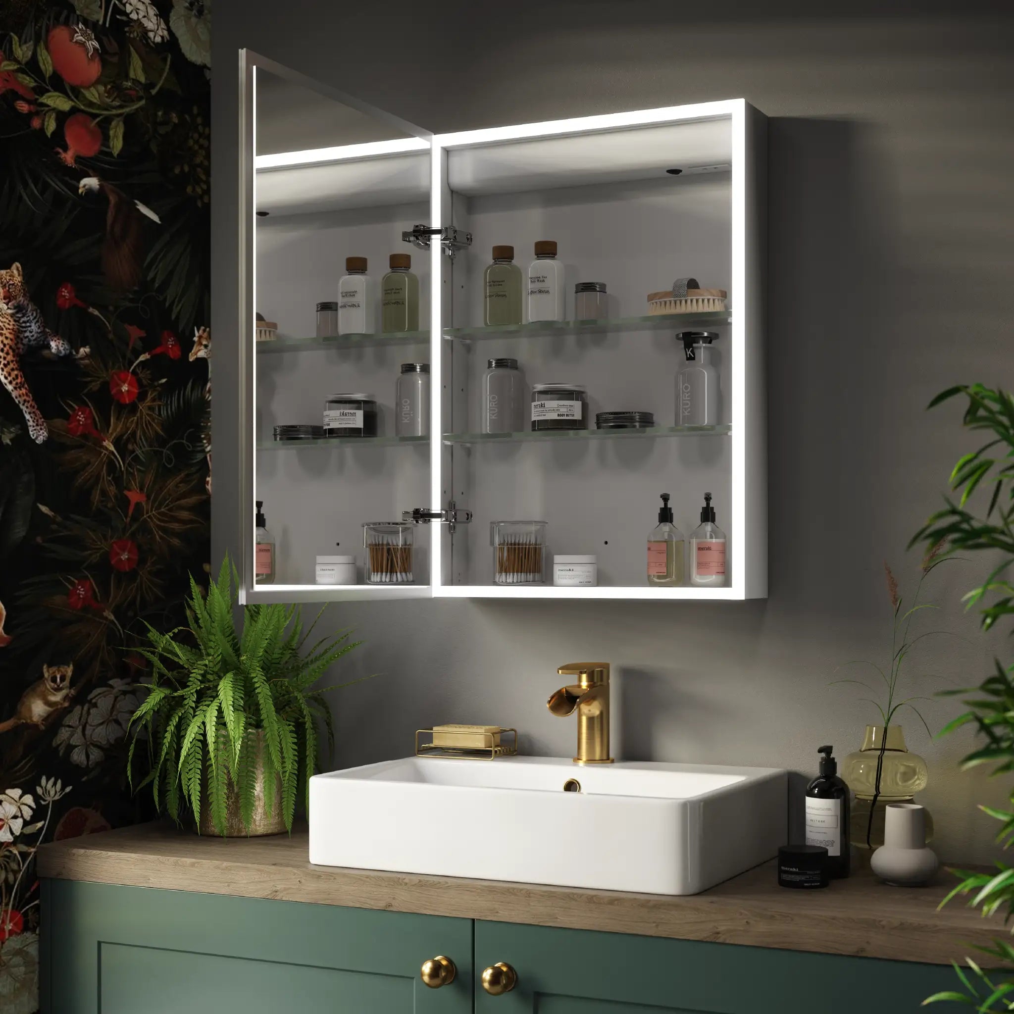 Marcel LED Bathroom Mirror Cabinet #size_500mm-x-700mm