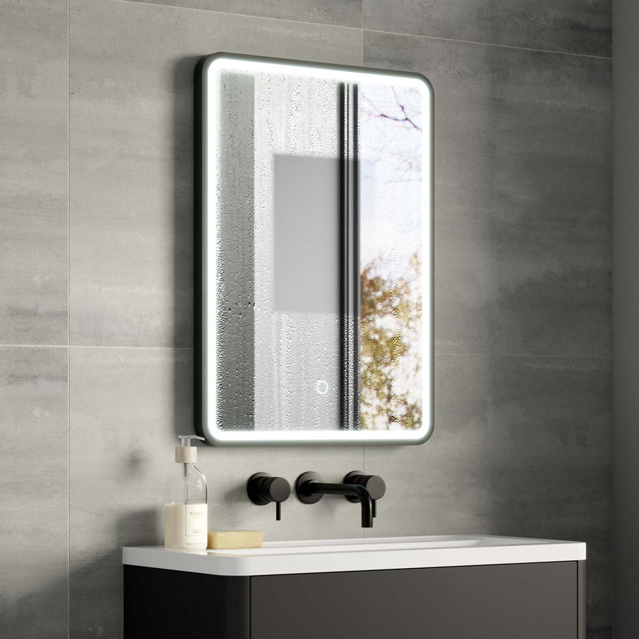 Kali Portrait LED Illuminated Mirror - Pebble Grey