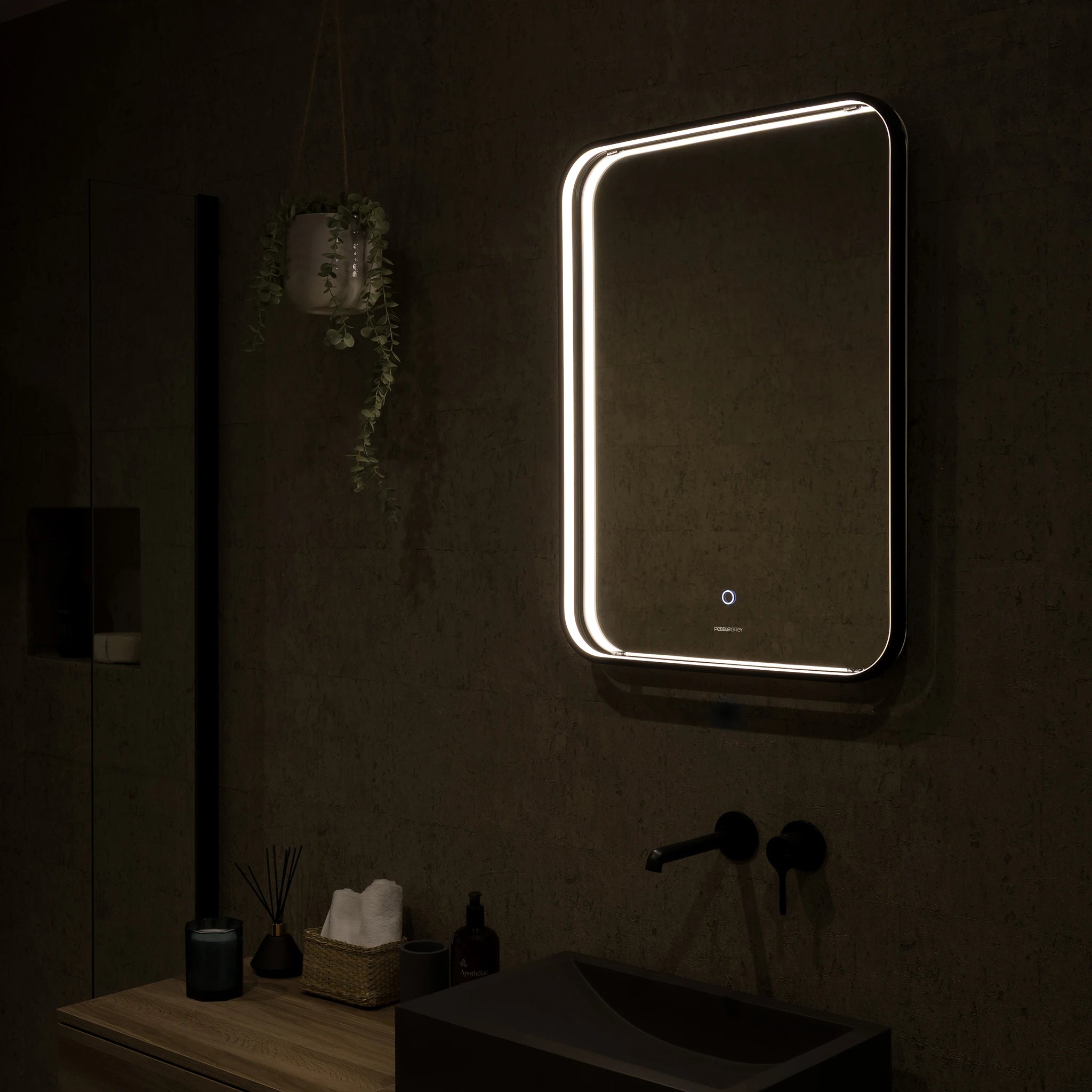 Luna LED Bathroom Mirror #colour_black