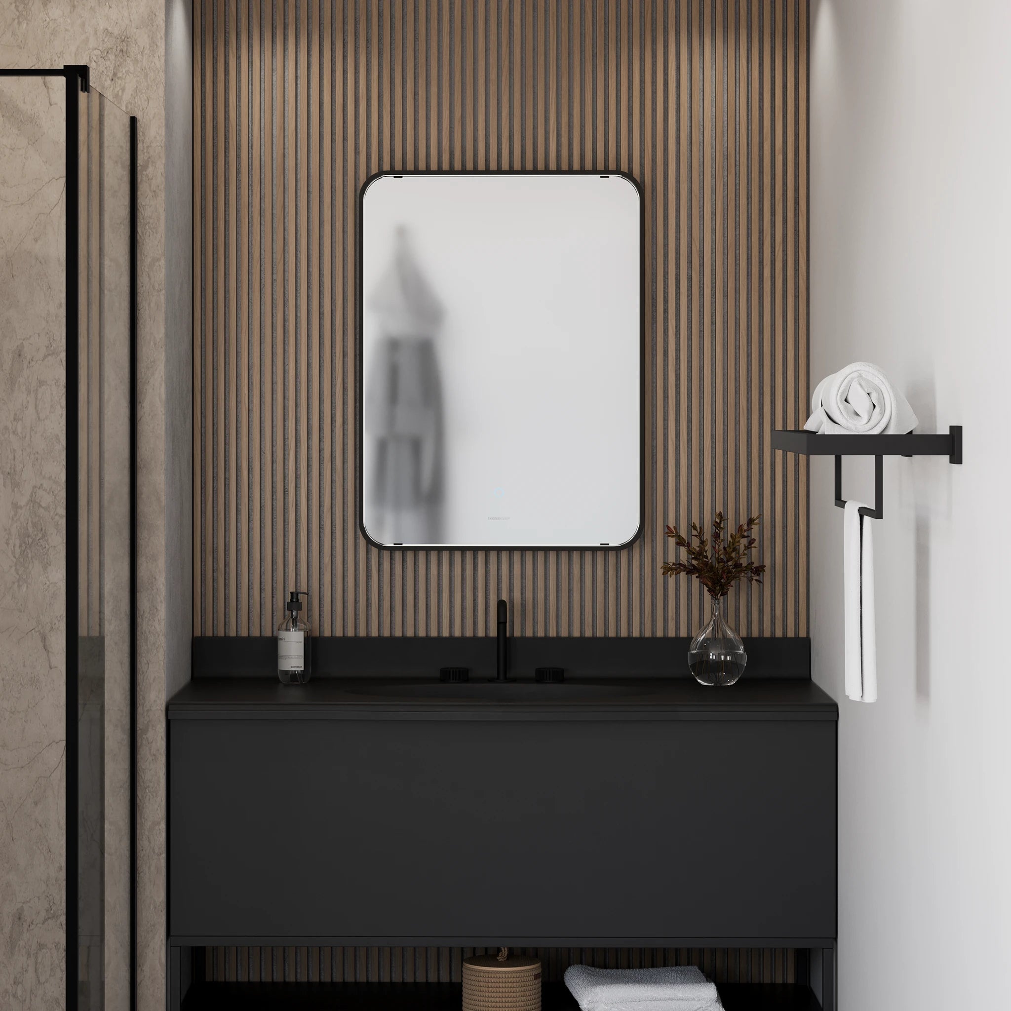 Luna LED Bathroom Mirror #colour_black