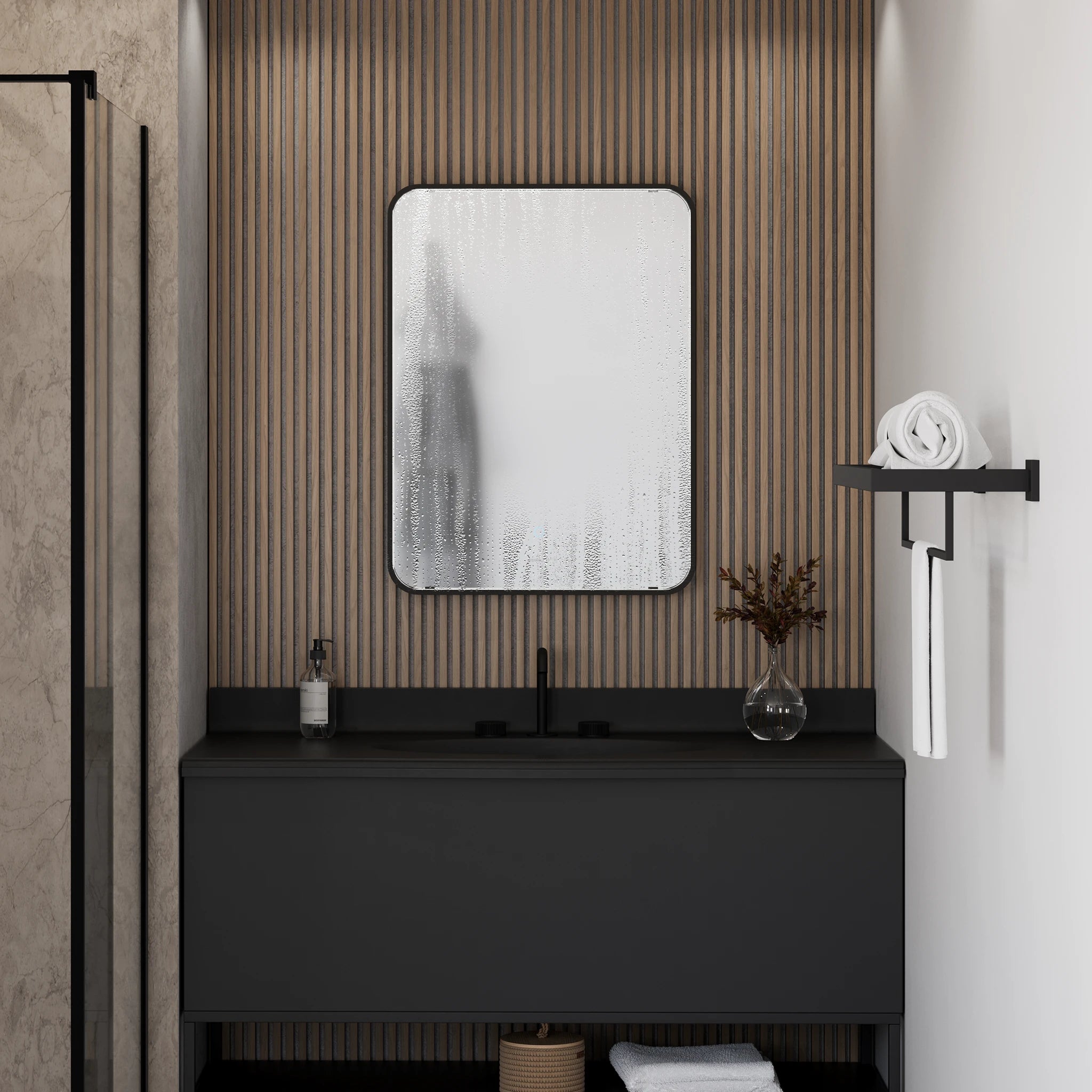 Luna LED Bathroom Mirror #colour_black