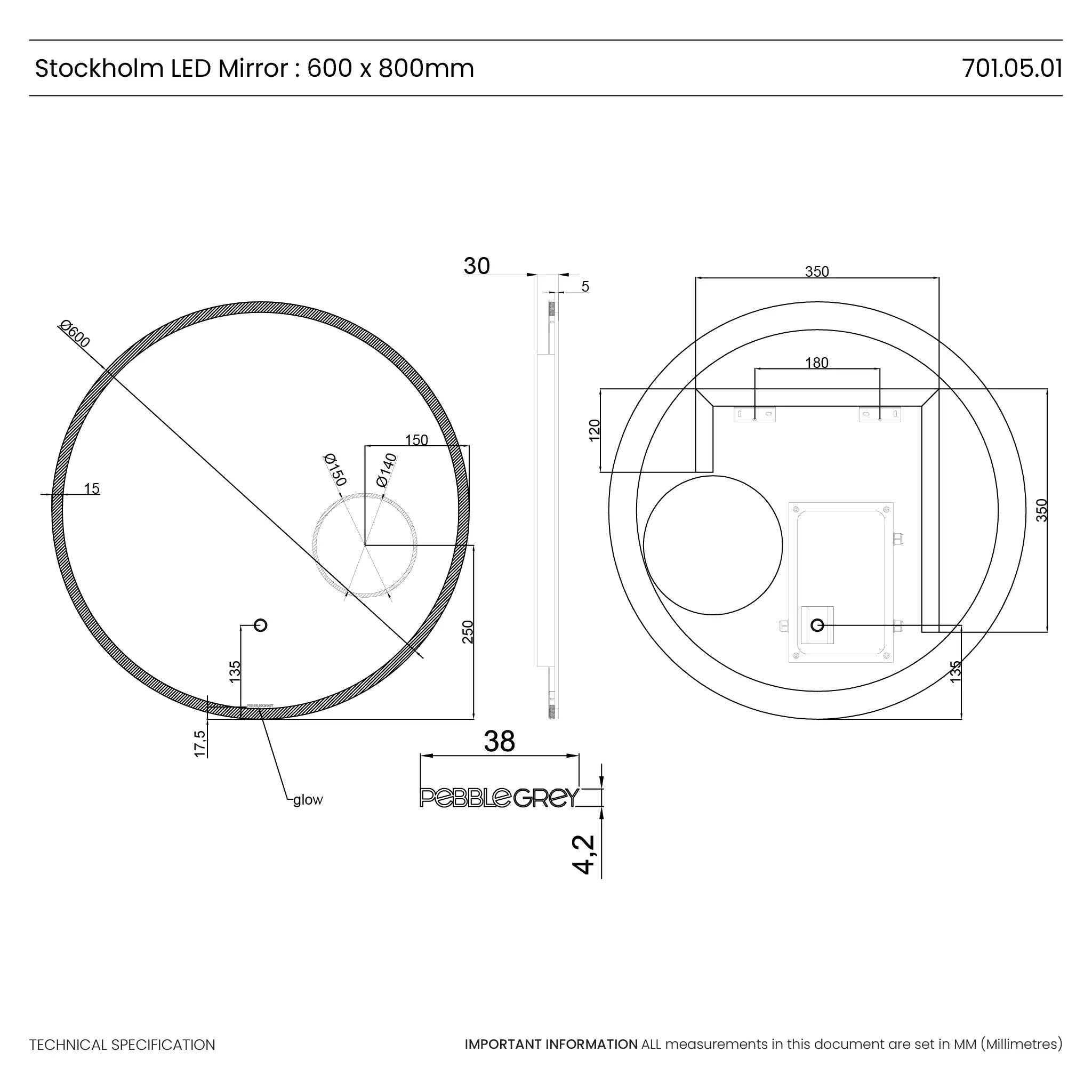 Stockholm Round LED Mirror